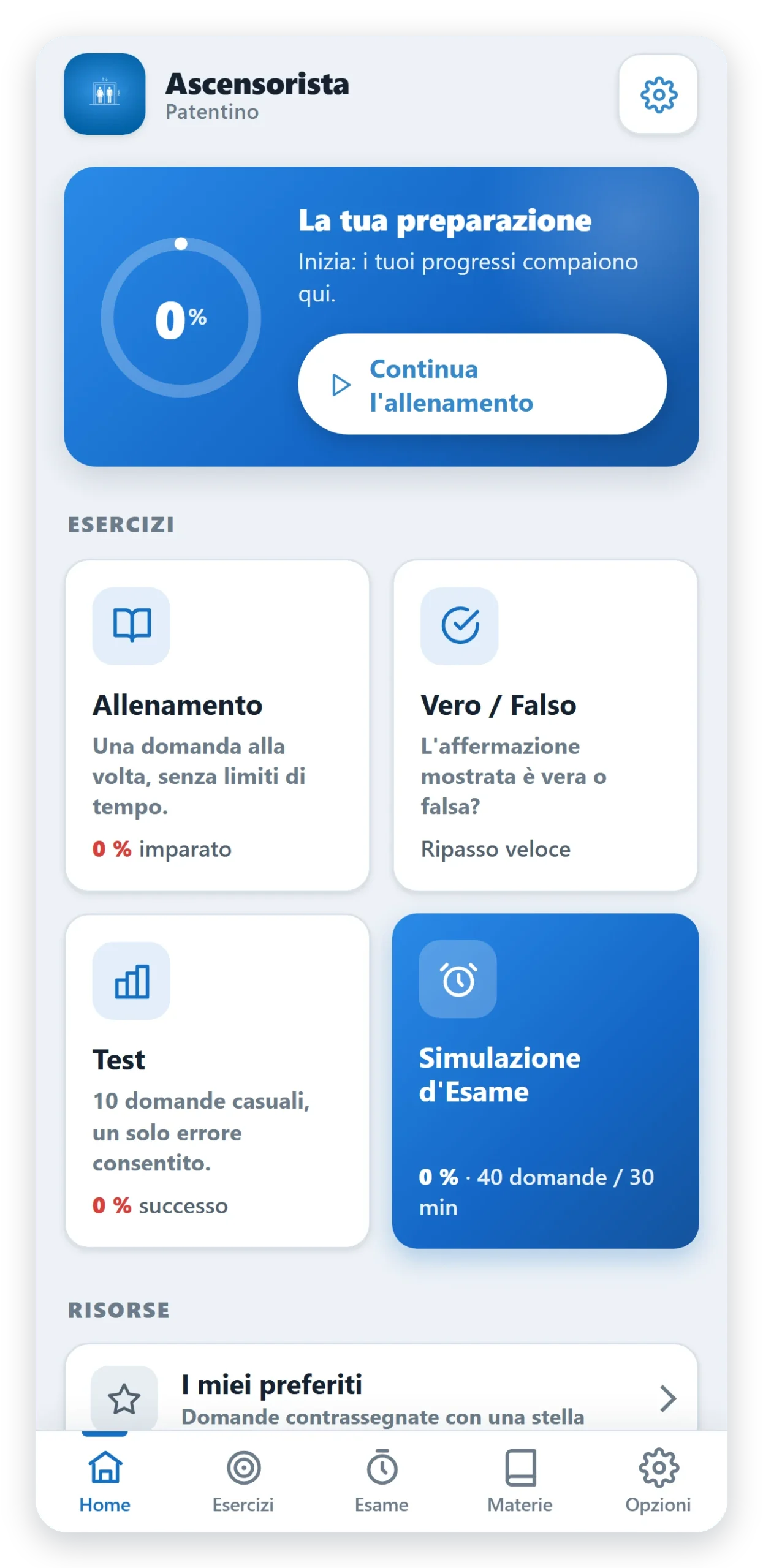 presentazione app mobile Quiz Patentino Ascensorista